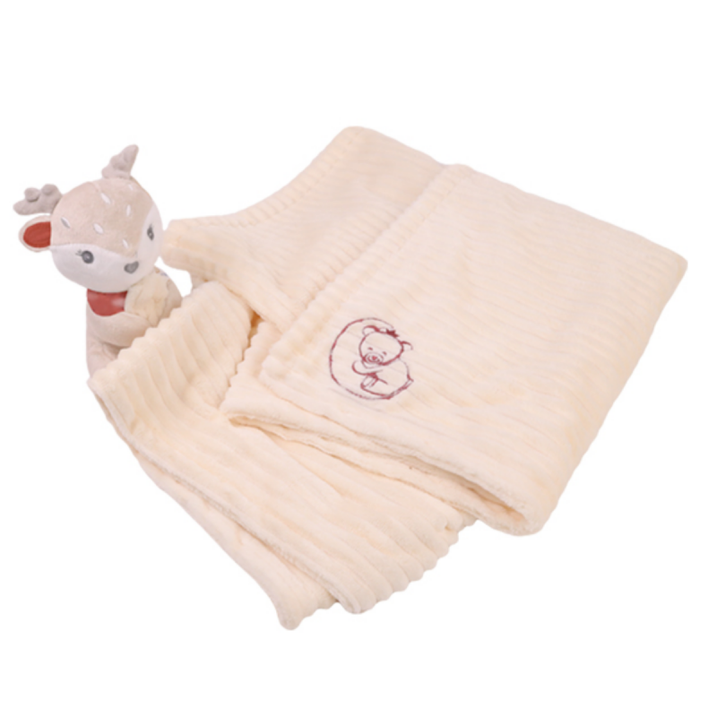  - amour couverture plaid   peluche biche beige 100 x 70 cm 